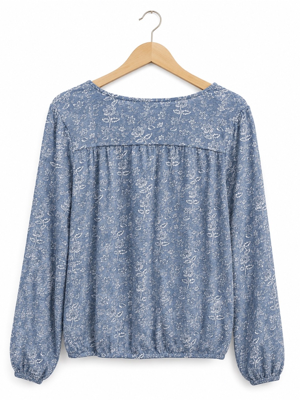 Lucky Brand Blue Floral Boho Peasant Blouse | Romantic Y2K Cottagecore Top M NWT - Picture 3 of 11